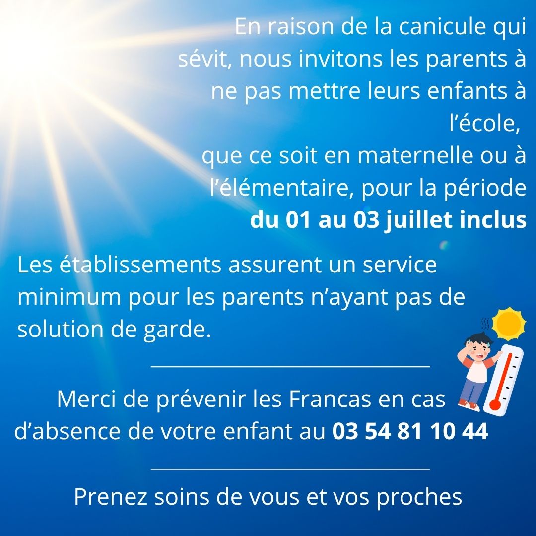 Canicule service minimum
