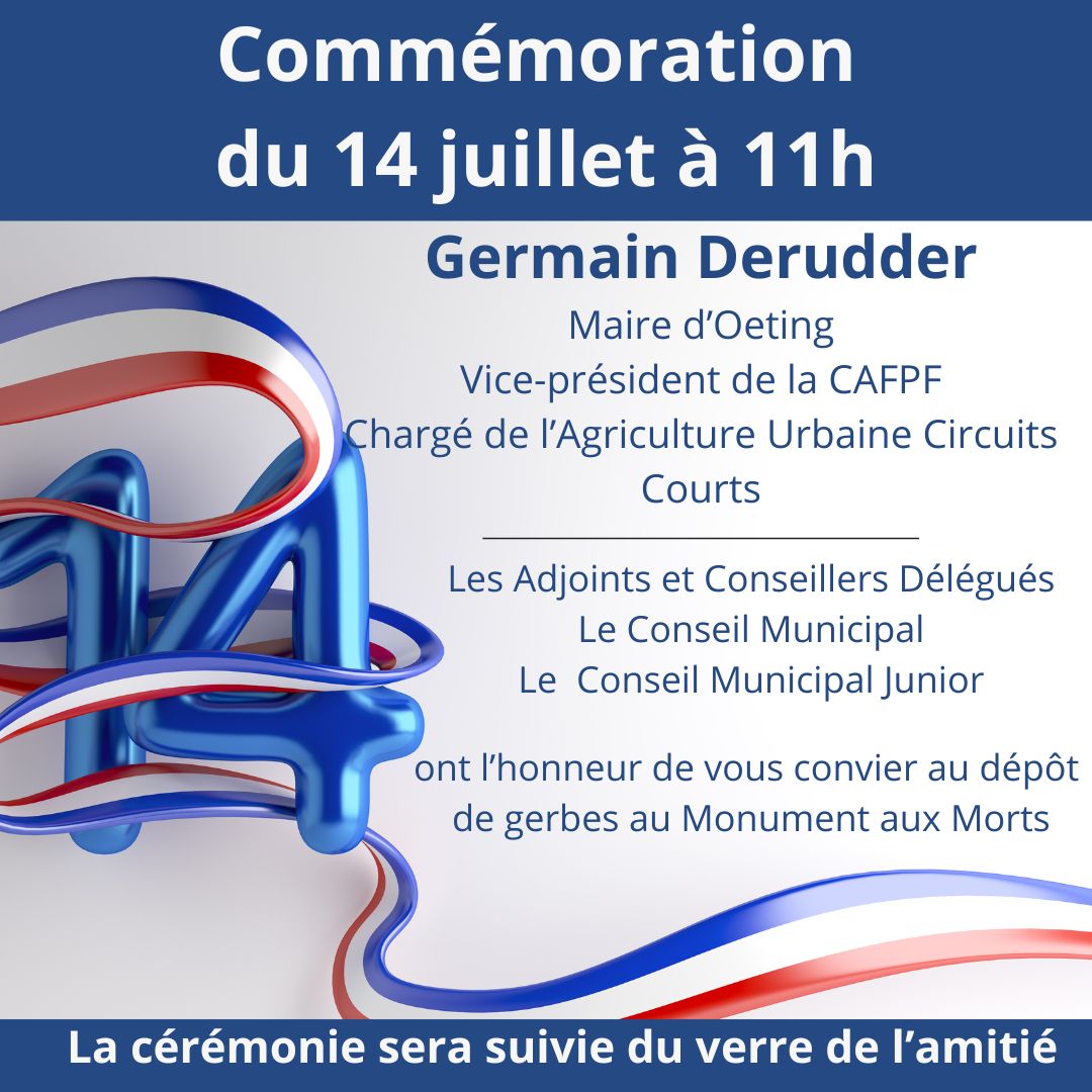 Commémoration du 14 juillet à 11h